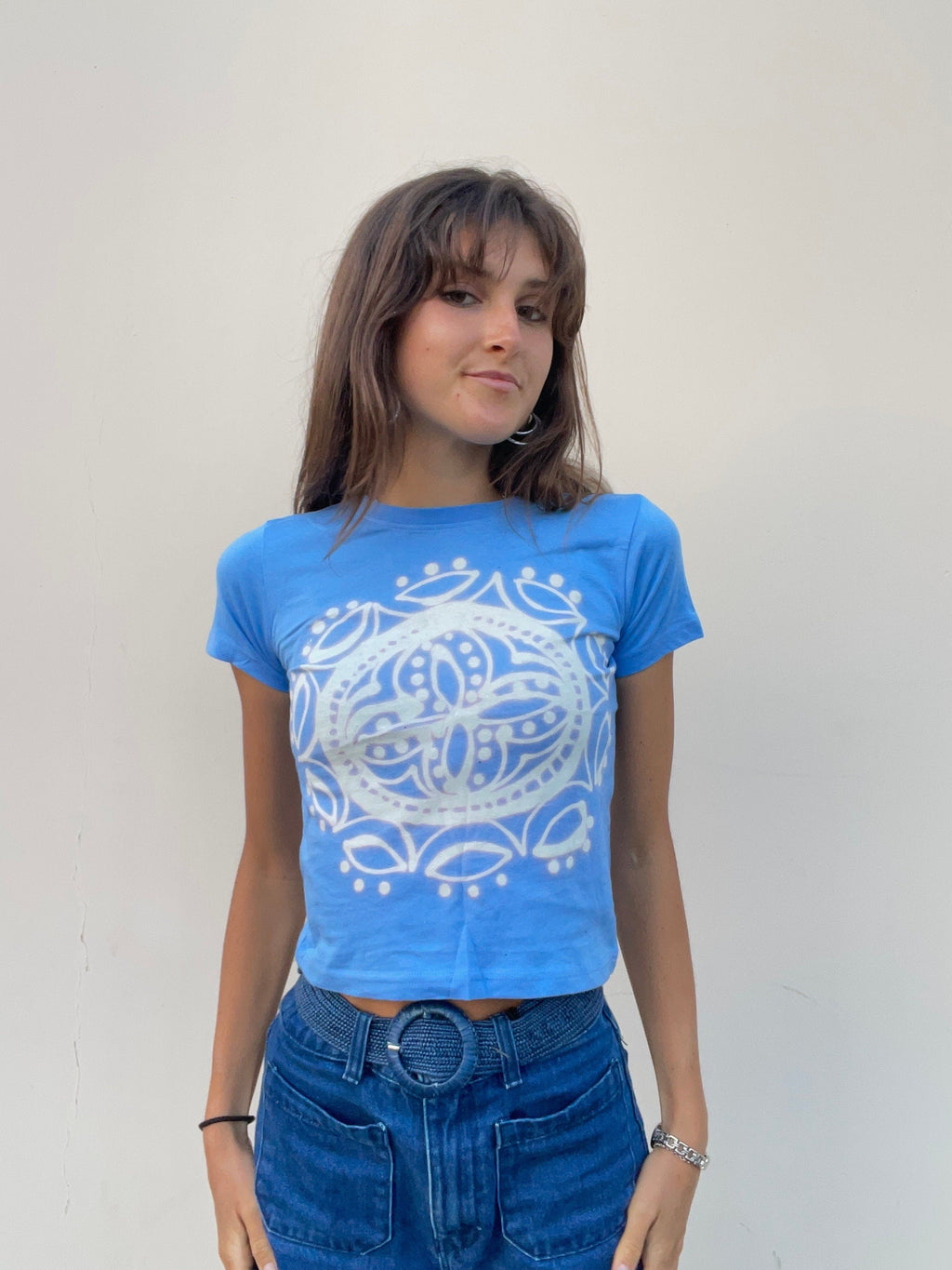 Handmade mandala baby tee