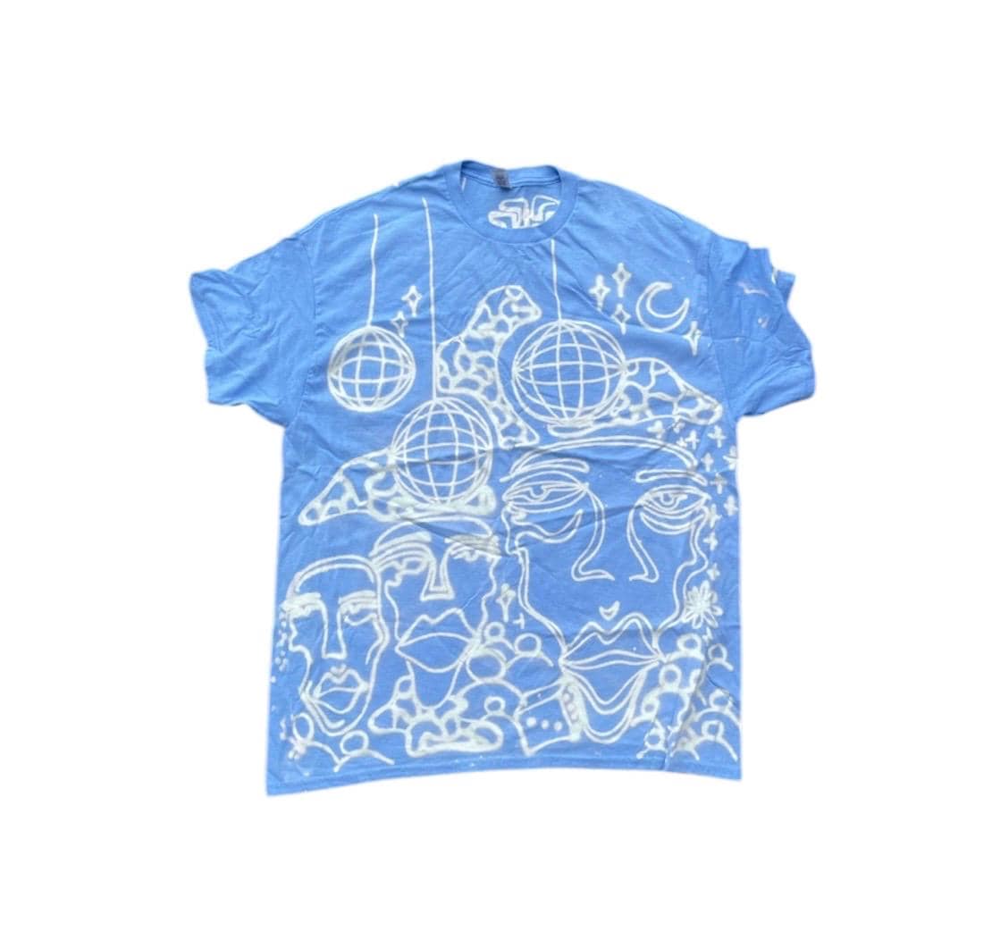 Funky festival faces graphic tee