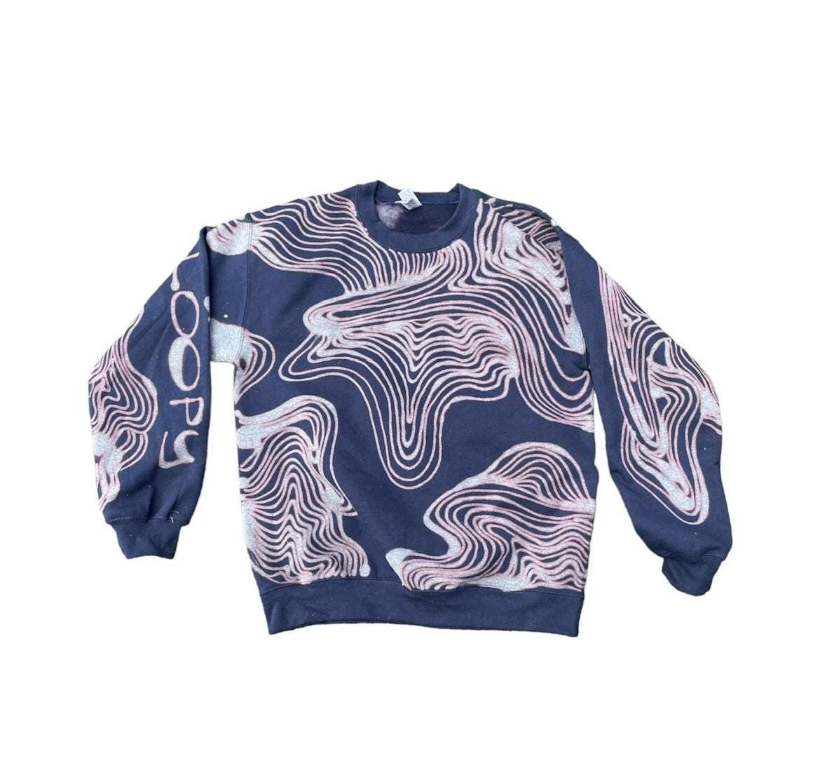 .Mushroom spiral stripe Crewneck sweatshirt