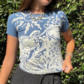 Abstract handpainted turtle baby tee