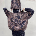 Faces and 8 ball pattern hoodie