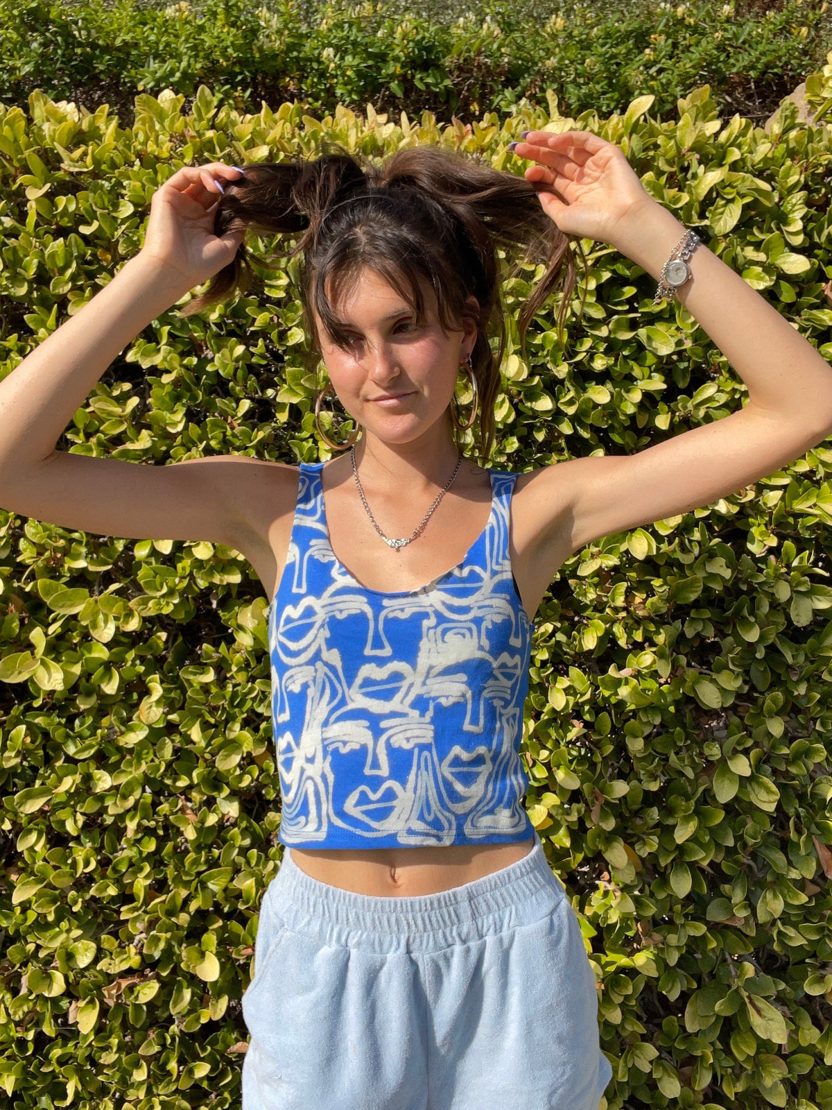Funky abstract scoop neck tank