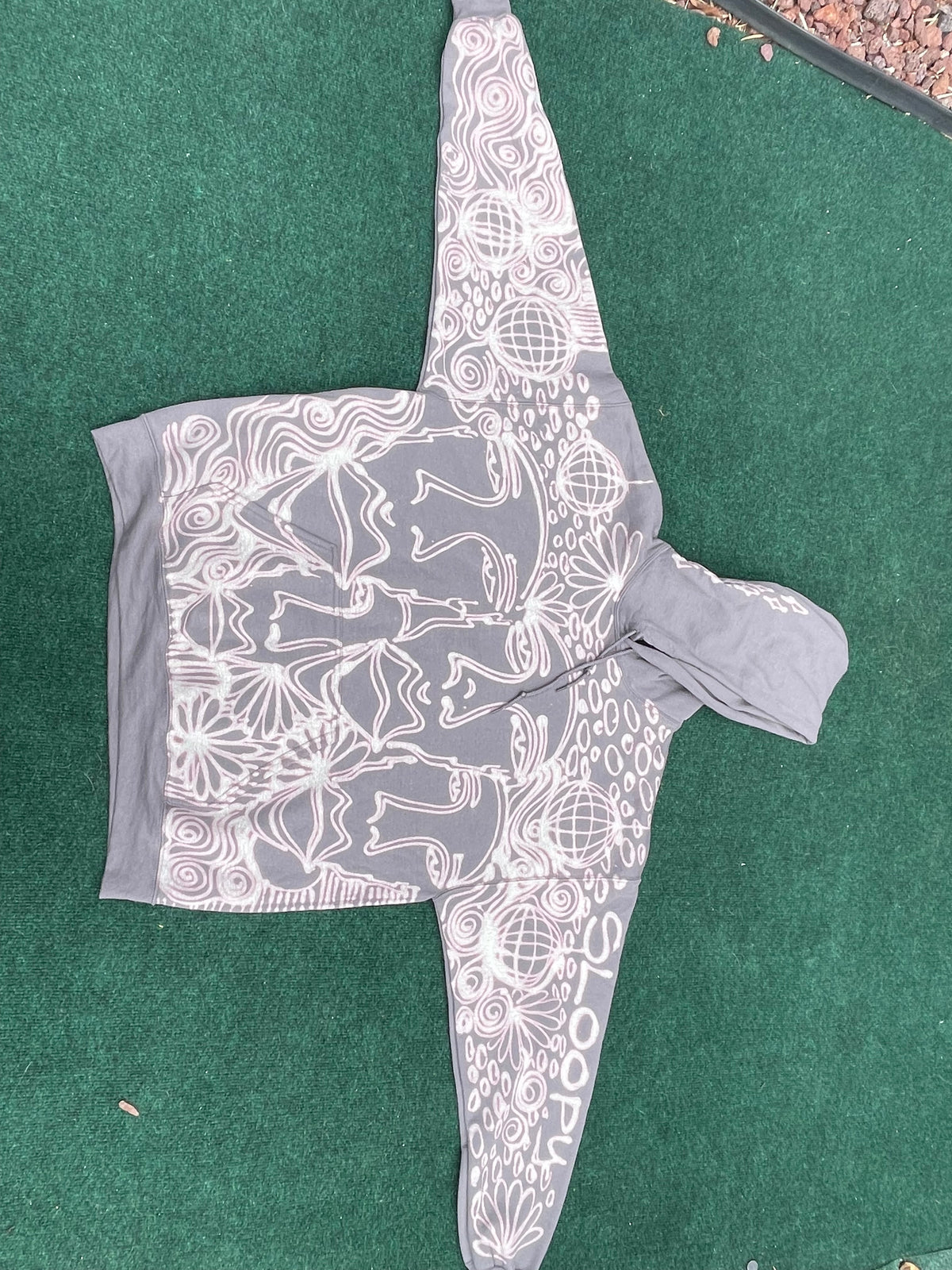 .Abstract grey hoodie