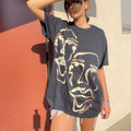 Graffiti faces graphic grunge tee