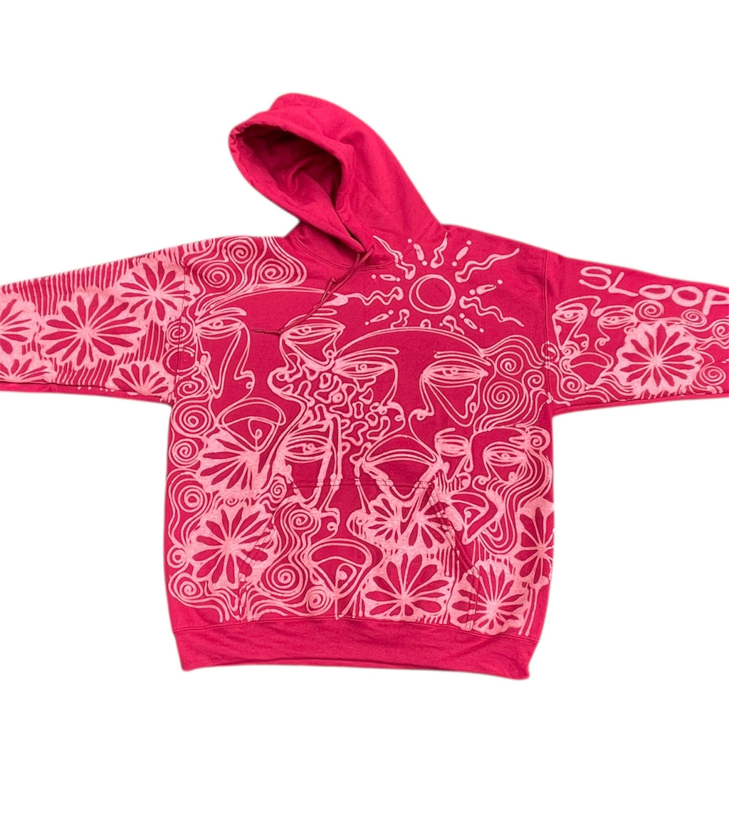 .Faces and floral hoodie