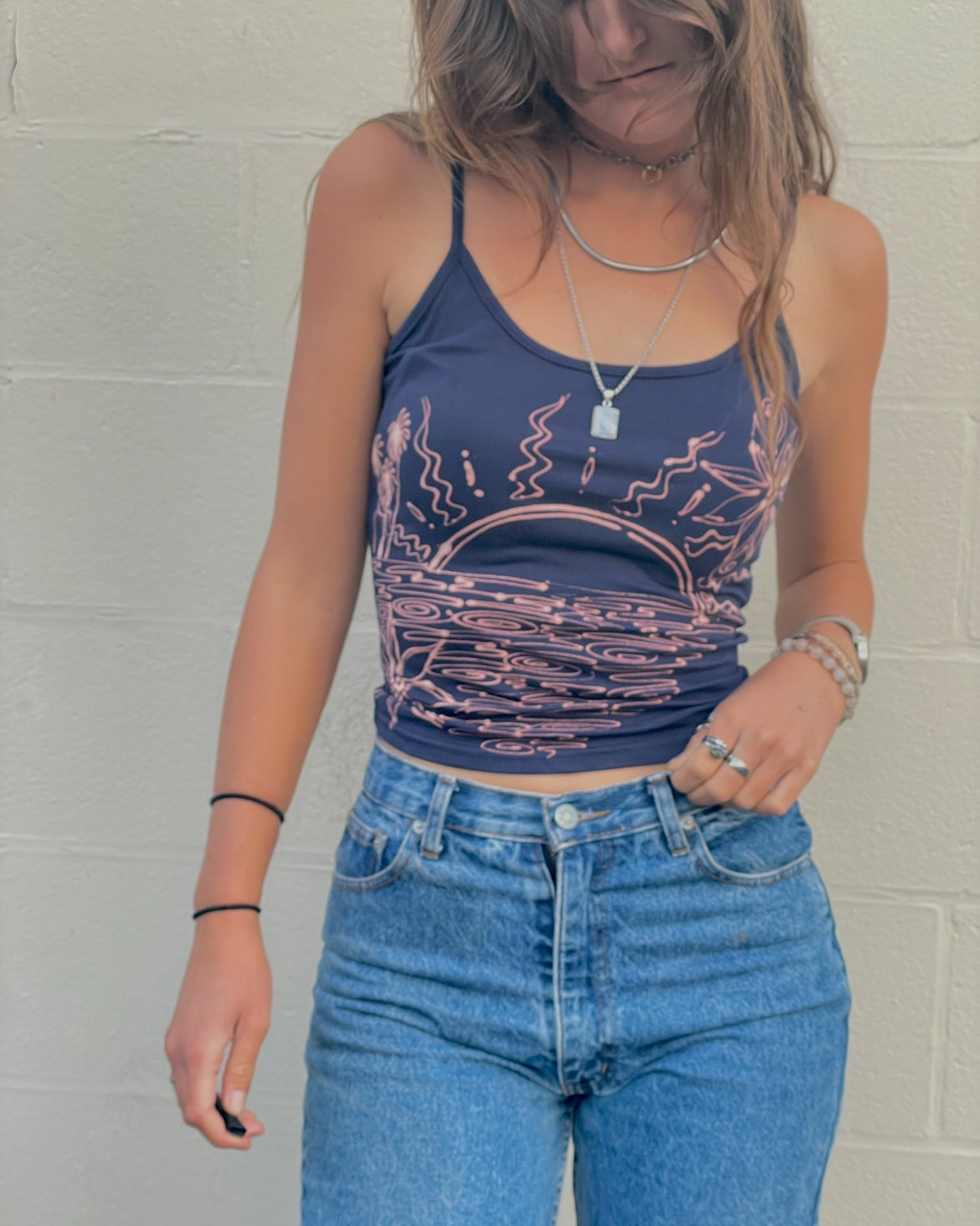 .Tropical sunset flower tank