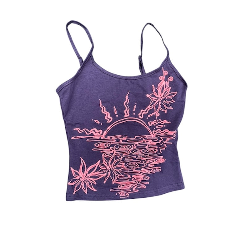 ..Tropical sunset flower tank