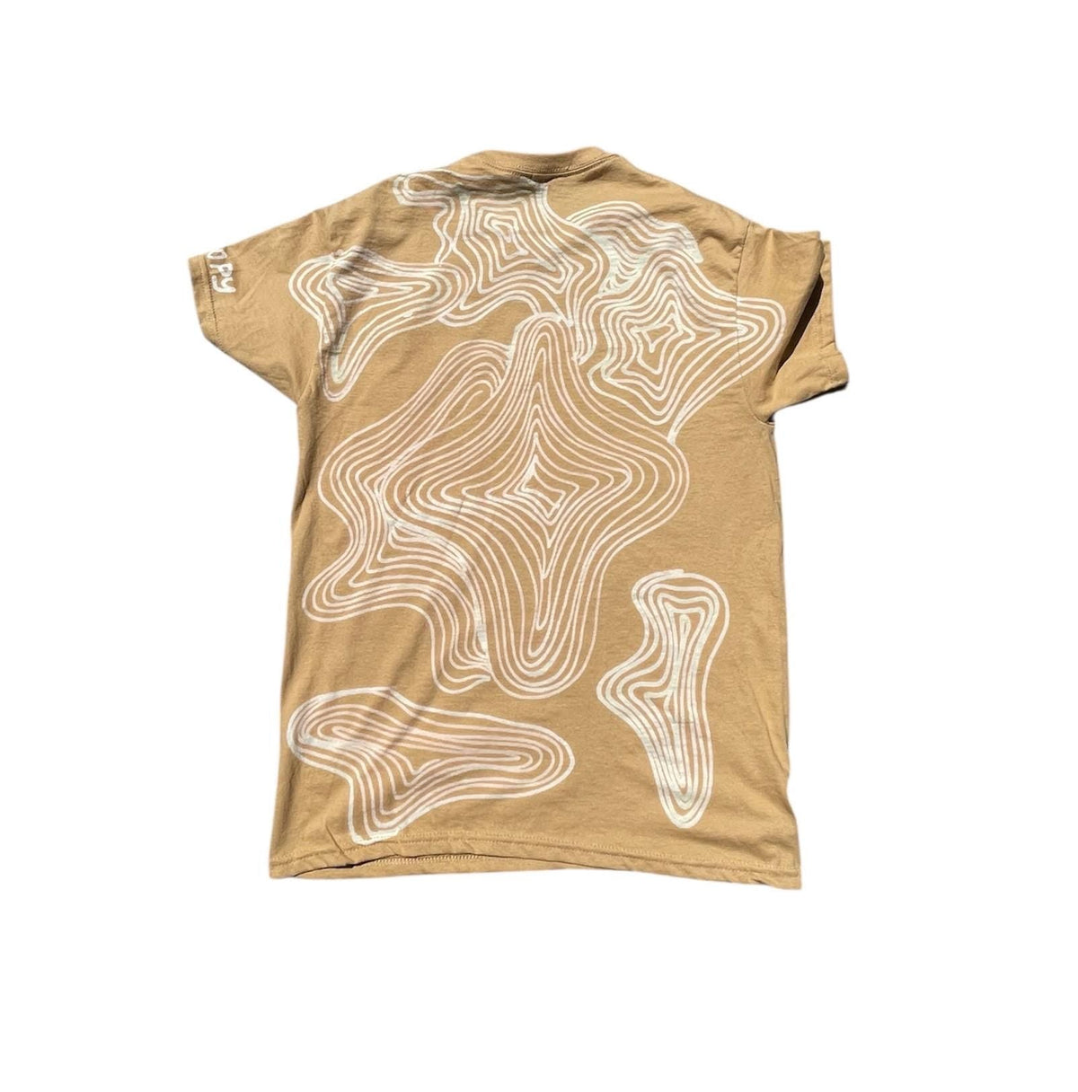 .One line faces and psychedelic stripe oversized tee