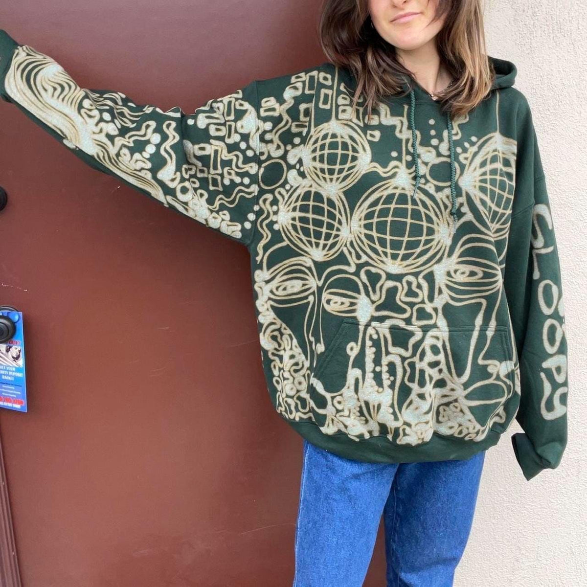 Funky one line disco faces hoodie