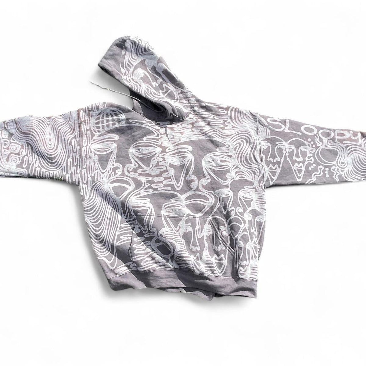 .Abstract grey hoodie
