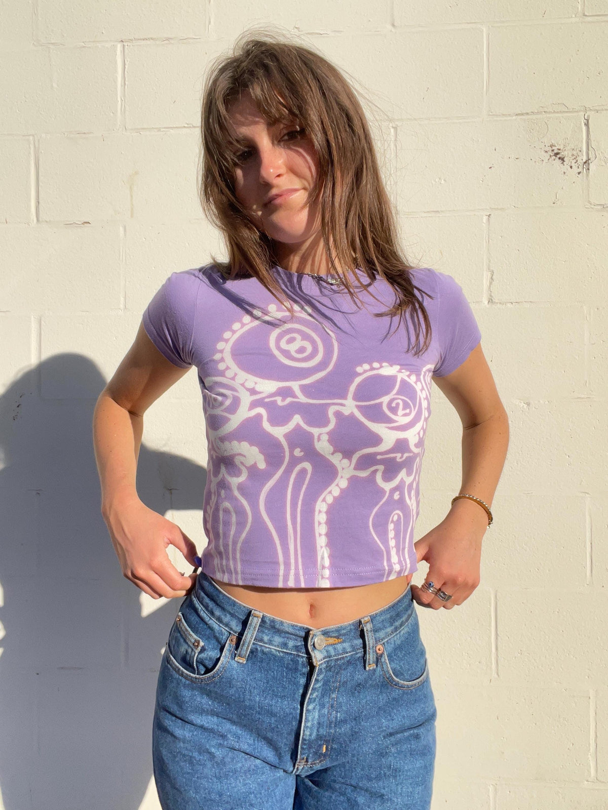 Pool ball ladies psychedelic graphic tee