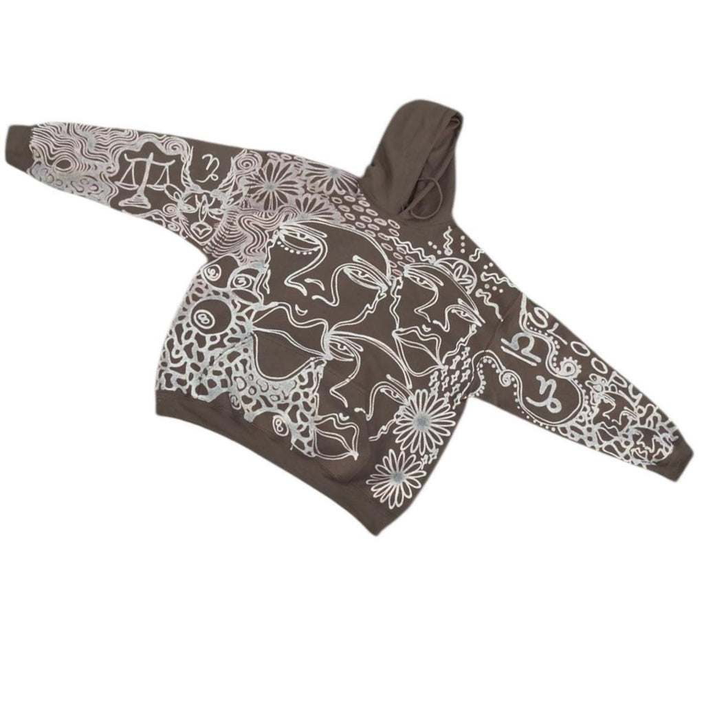 Skater style Graffiti faces abstract grunge oversized hoodie