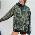 .Graphic disco and faces hoodie