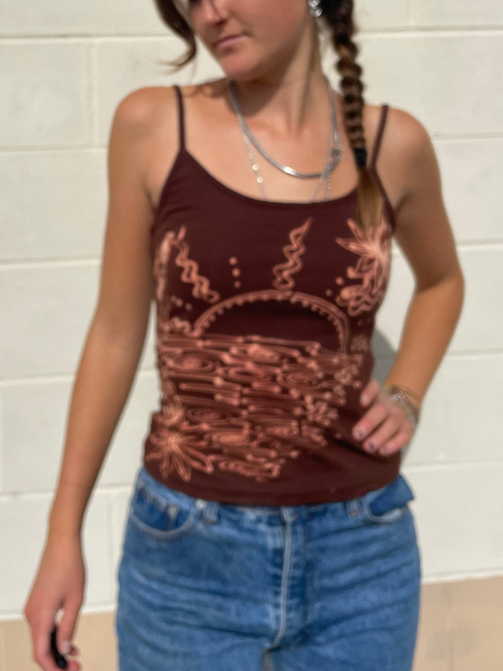 .Sunset and flower tank