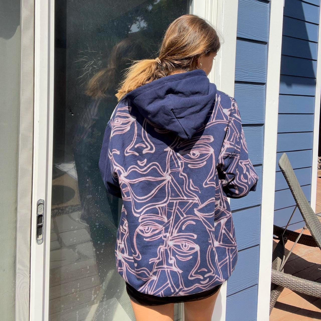 Geometric faces and fractal pattern sweatsuit