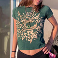 Celestial sun/moon mandala tee