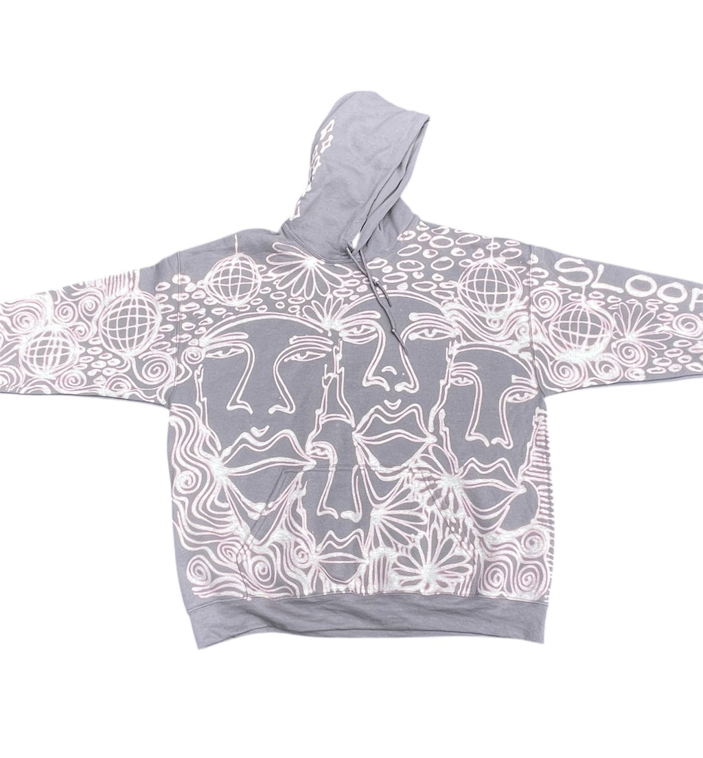 .Faces and floral hoodie