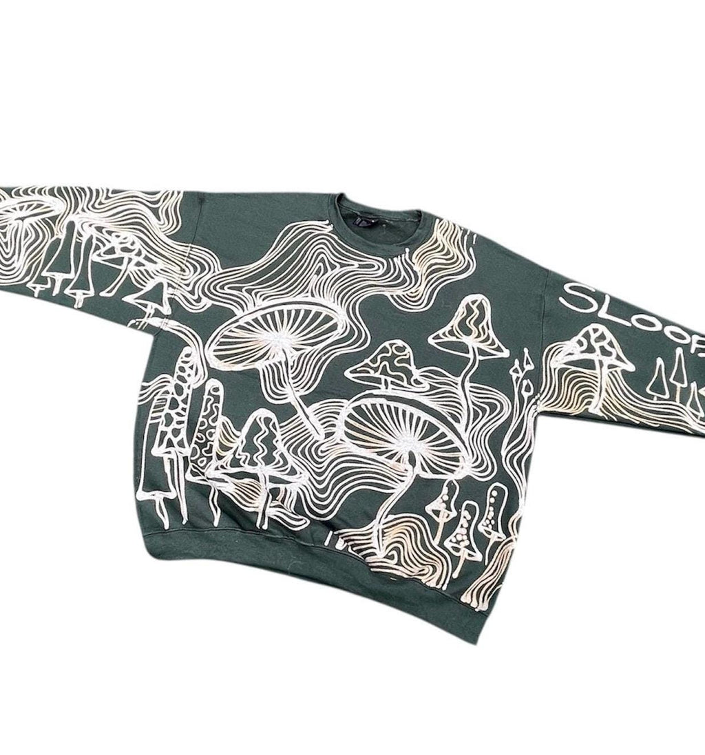 .Mushroom spiral stripe Crewneck sweatshirt