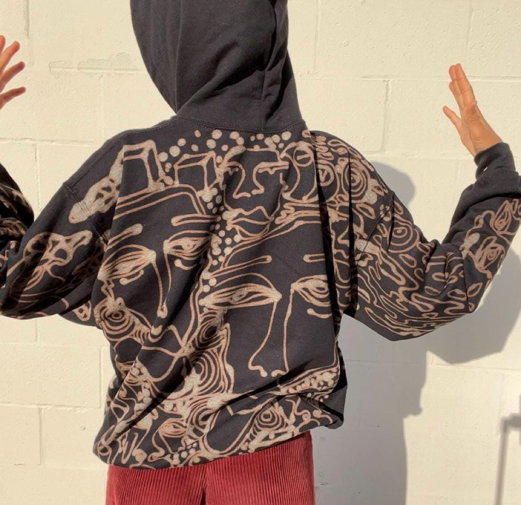 Street art style graphic oversized hoodie