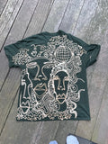 Funky festival faces graphic tee