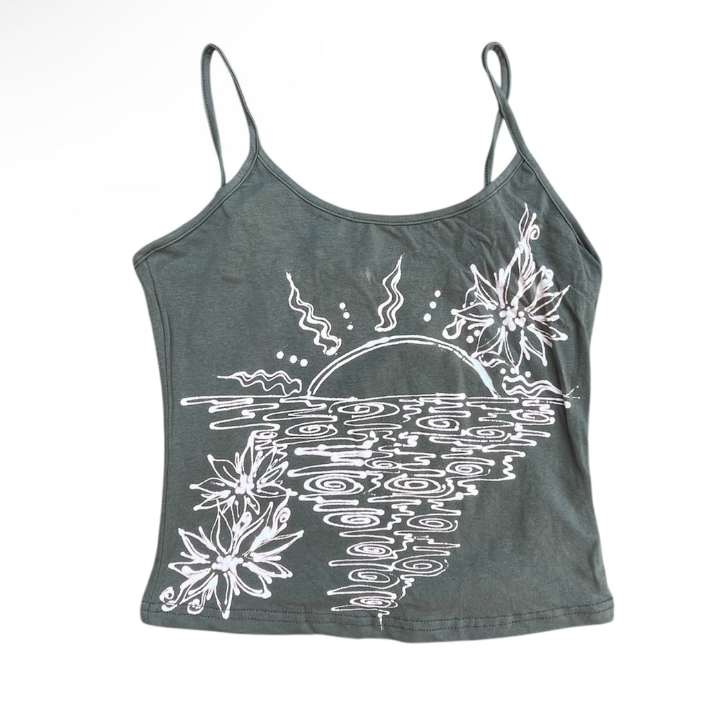 .Tropical sunset flower tank