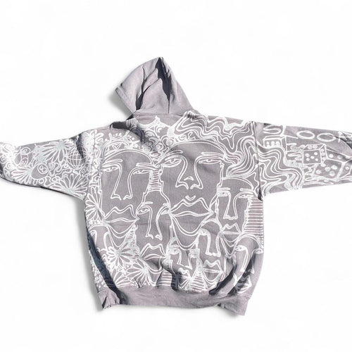 .Abstract grey hoodie