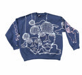 Funky faces and disco crewneck sweatshirt