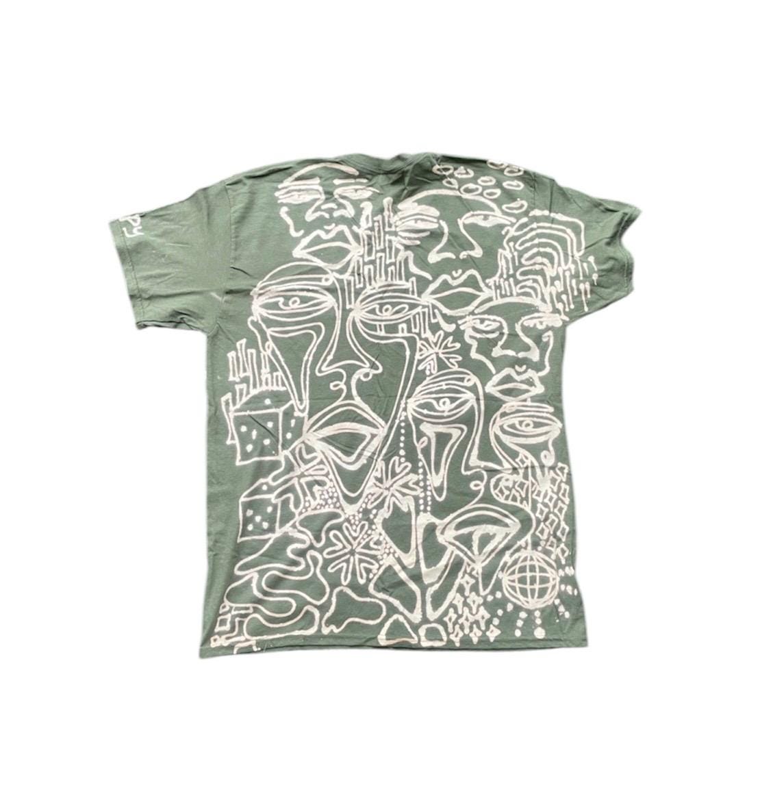 Funky festival faces graphic tee