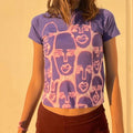 Oval faces baby tee