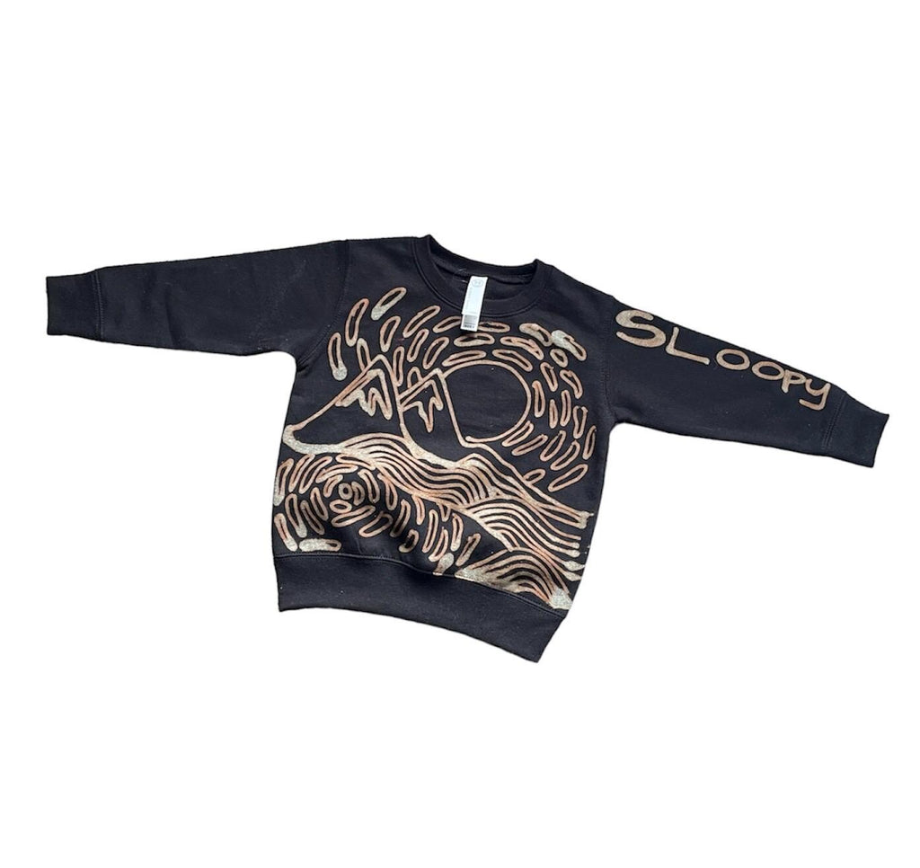 Psychedelic waves and sunset crewneck