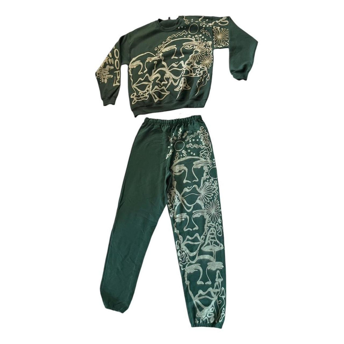 Custom Graphic cozy abstract pattern jogger style pants and oversized soft hoodie unisex matching sweatsuit