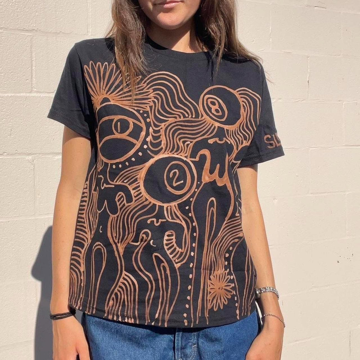 Pool ball ladies psychedelic graphic tee