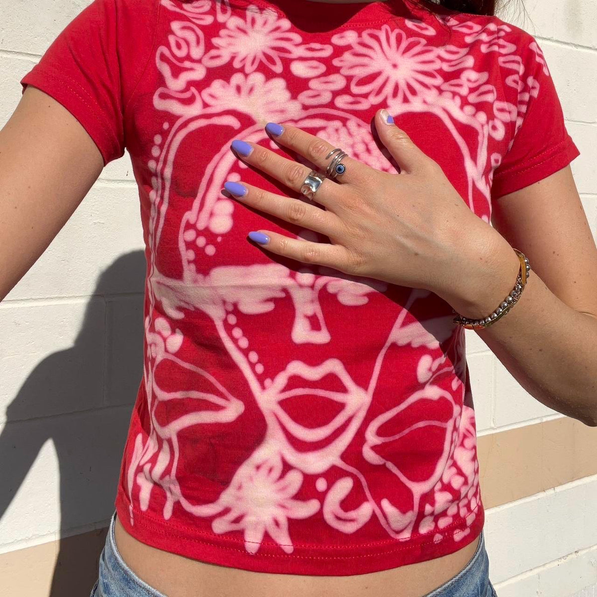 Ditsy floral faces baby tee