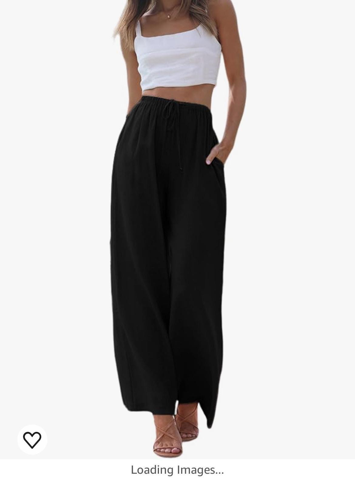 handpainted wide leg linen pants